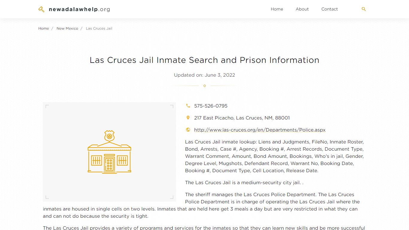 Las Cruces Jail Inmate Search, Visitation, Phone no ...